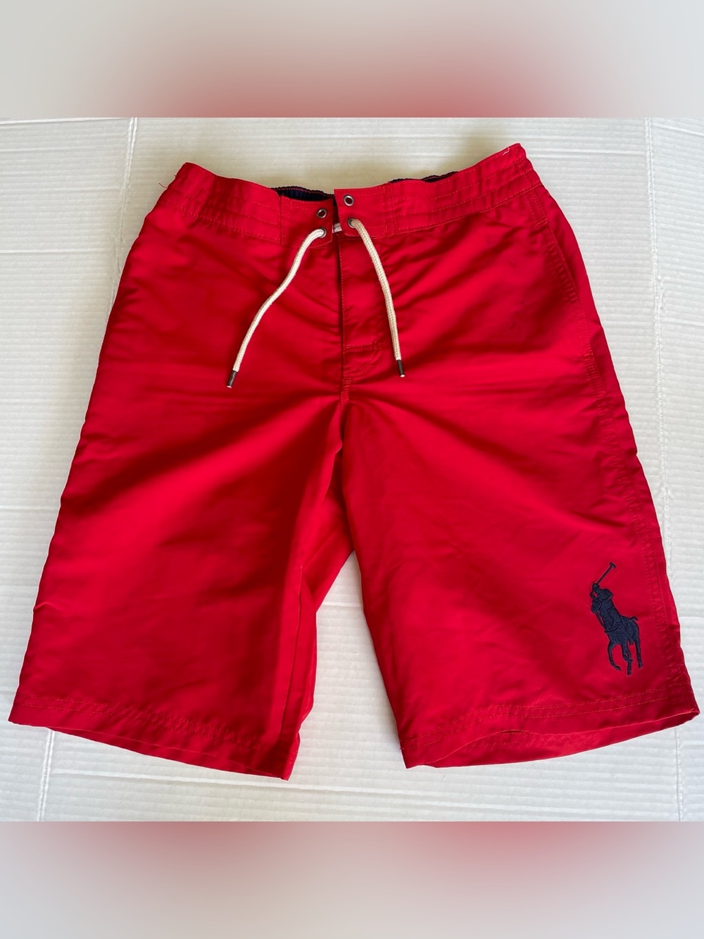 Polo by Ralph Lauren Boys Large Sz 14-16 Red Swim Shorts Big Pony